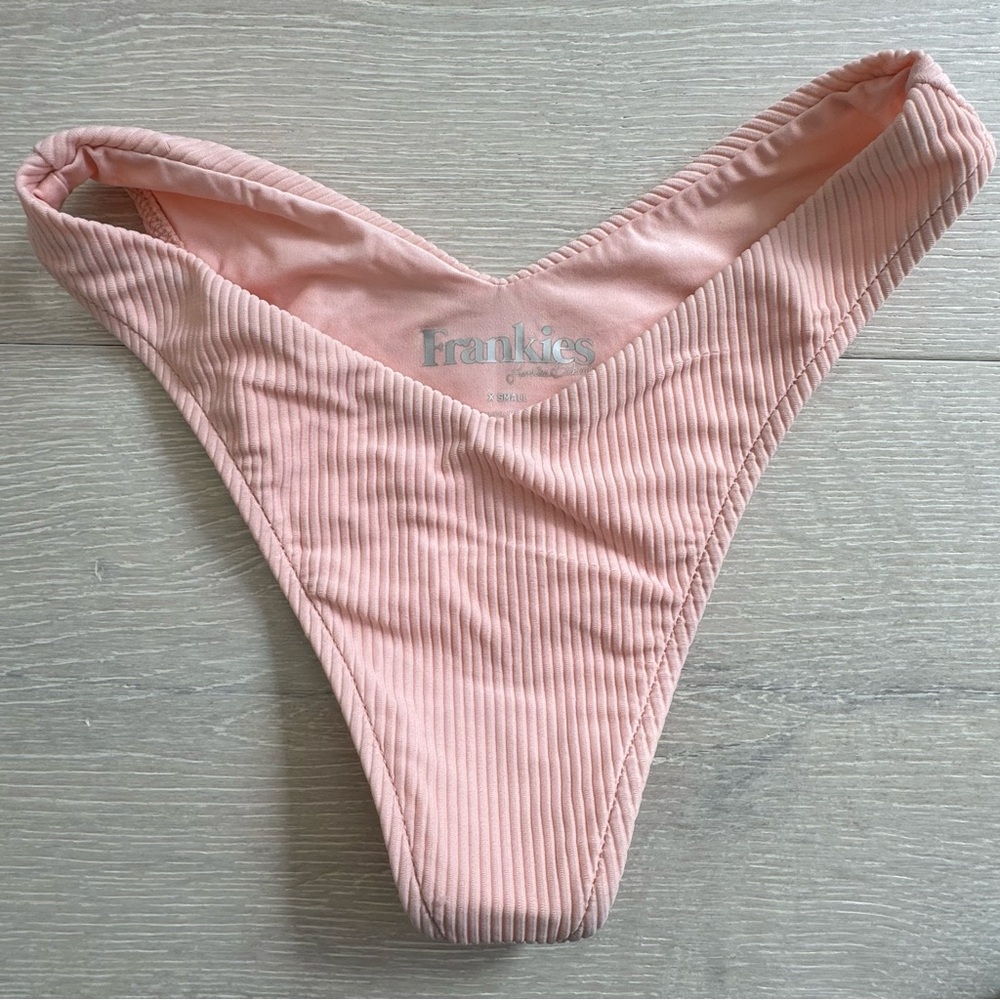 Frankies Bikinis NWOT Enzo Ribbed Cheeky Bikini Bottom in Peach